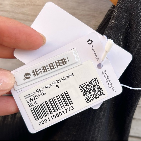 NEW Size 8 Lululemon Align Asymmetrical Ribbed Bra Light Support A/B Cup Shine - Picture 8 of 11